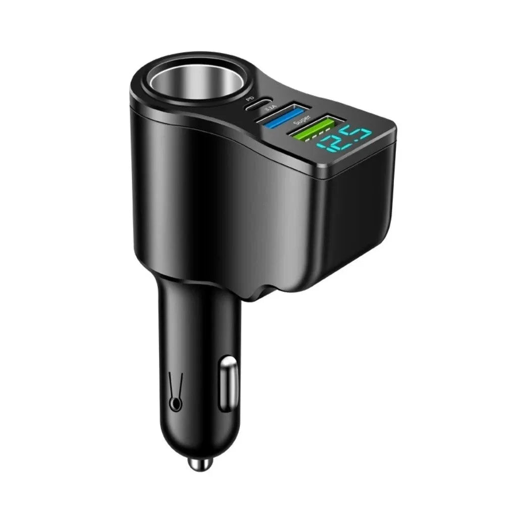 4 in 1 Dual USB Car Charger Fast Charger 66W Auto Phone Charger Multifunctional USB&Type-C Car Charger Adapter Mobile Phone