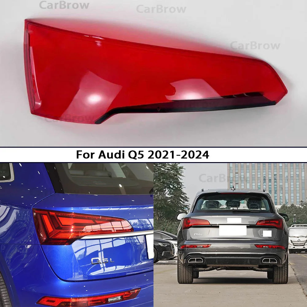 For Audi Q5 2021 2022 2023 2024 Car Accessories Tail Lamp Cover Taillight Shell Rear Brake Lights Mask Plexiglass