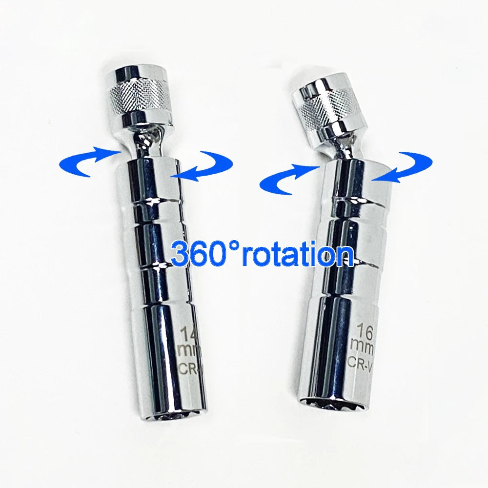 Universal Magnetic Spark Plug Sleeve Thin-walled Universal Joint 14/16mm Automotive Repair Spark Plug Disassembly Tool