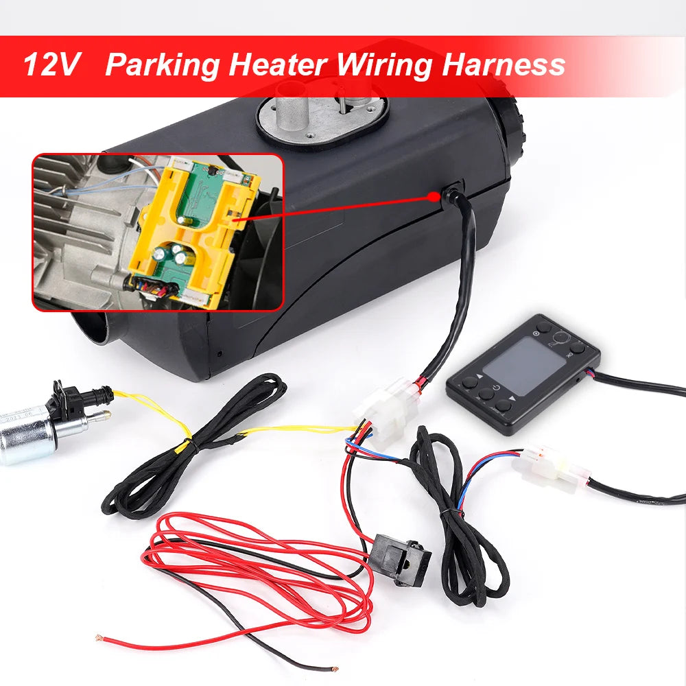 Accesorios para calentador de estacionamiento, placa base, pantalla LCD, control remoto, conjunto combinado de piezas para camión, accesorios para calentador de aire diésel