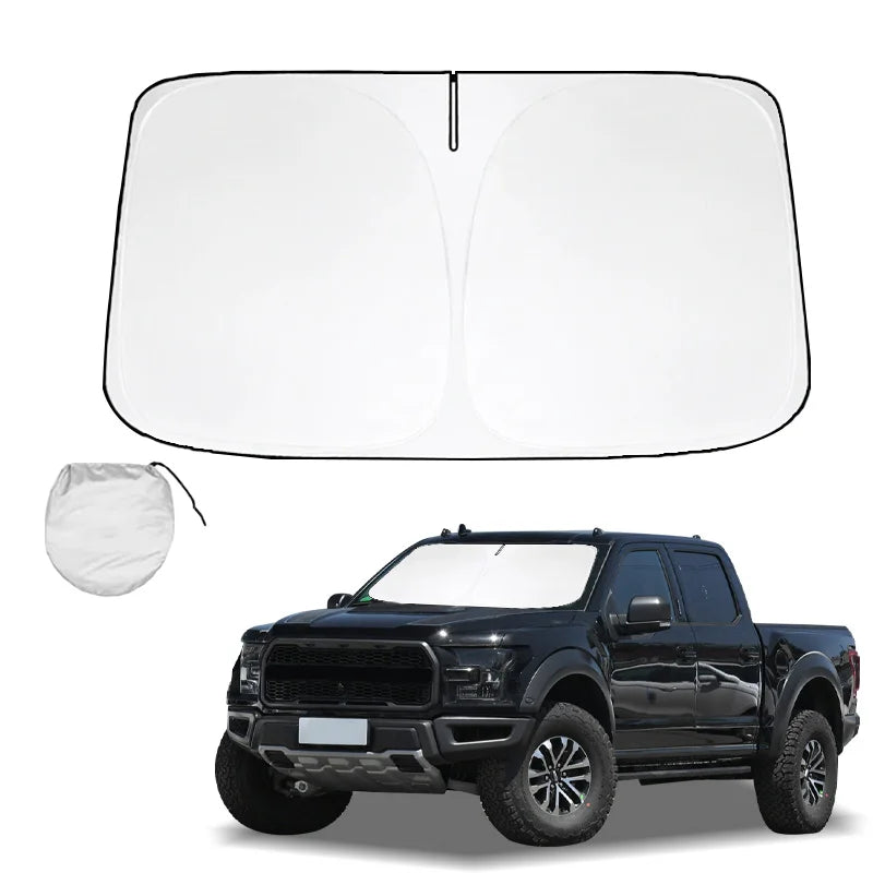 Car Windshield Sun Shade For Ford F-150 Raptor Sunshade Summer Visor Protector Foldable Blocks UV Rays Protection Accessorie