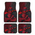 Deadpool Superhero Comics Car Floor Mats Carpet Set of 4 Anti-Slip Universal Automotive Floor Mat Fit for Vans SUV