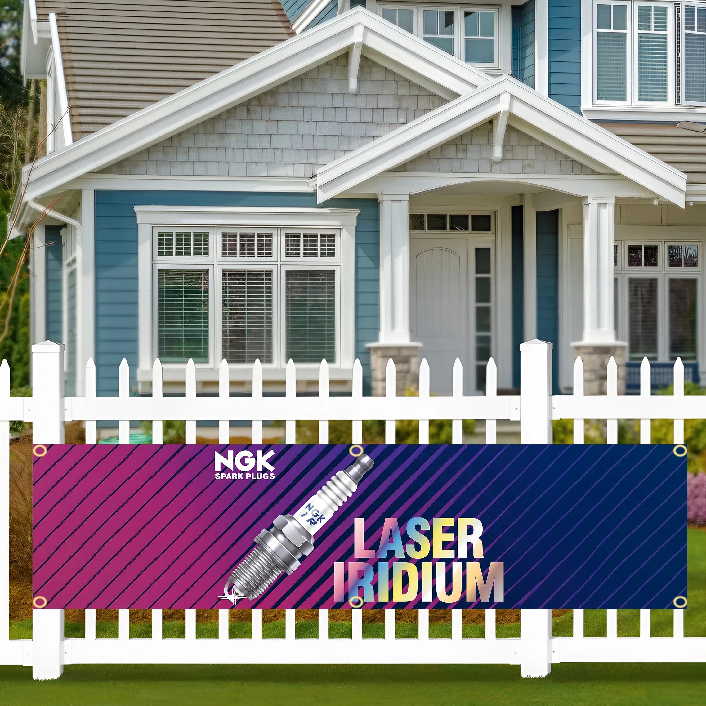 60X240cm Ngk Spark Plugs Banner Flag Polyester Printed Garage or Outdoor Decoration Tapestry