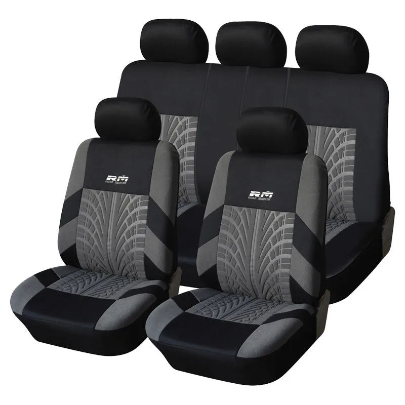 Car Seat Covers Full Set Front Split Rear Bench For Car Universal Cloth SUV Sedan Van Automotive Interior Covers