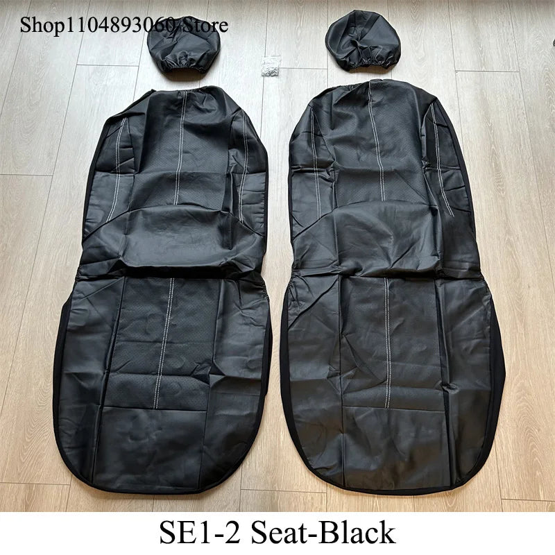 2 Front Car Seat Covers PU Leather Breathable Auto Seat Cushion Universal Quited Full-Wrapped Seat Cover Compatible with Airbag