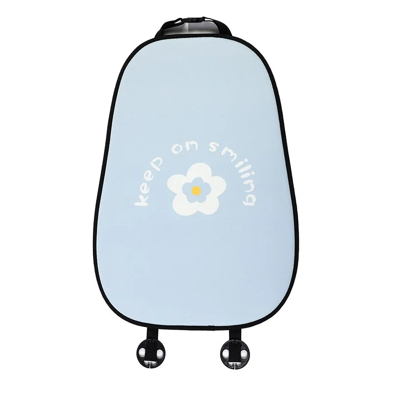 Fashion Blue Flower Car Seat Cover Summer Breathable Cool Seat Mat Cushion Pillow Car Interior Women Four Seasons Universal Pad