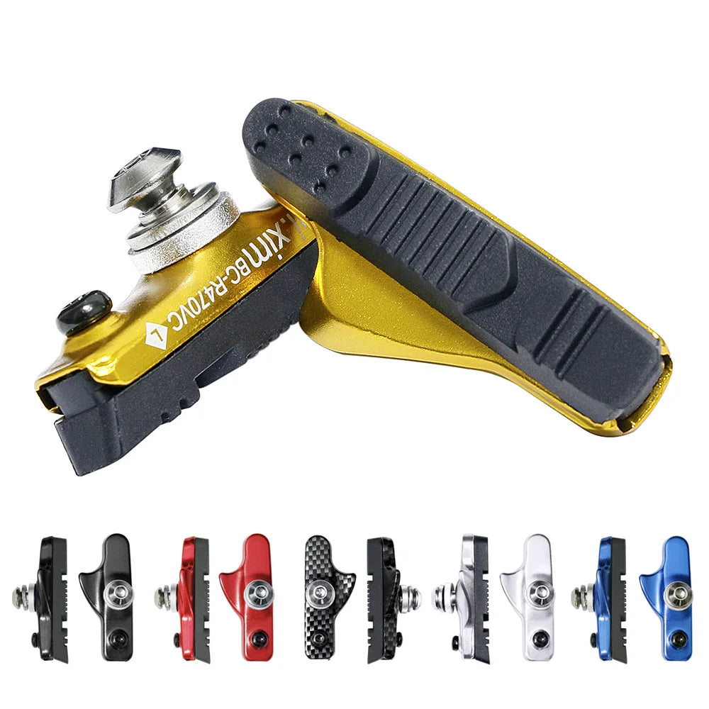 Road Bike Brake Shoes Pads C-Brake Shoes Lightweight Aluminum Alloy Pads Rubber Brake Shoes for C-Brake Calipers