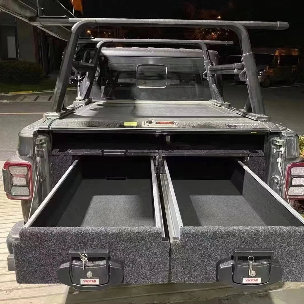 Best 4*4 Accessories Truck Pickup Bed Storage Slide Out Tool Box Drawer System Rear Aluminum Drawers For Ford F150