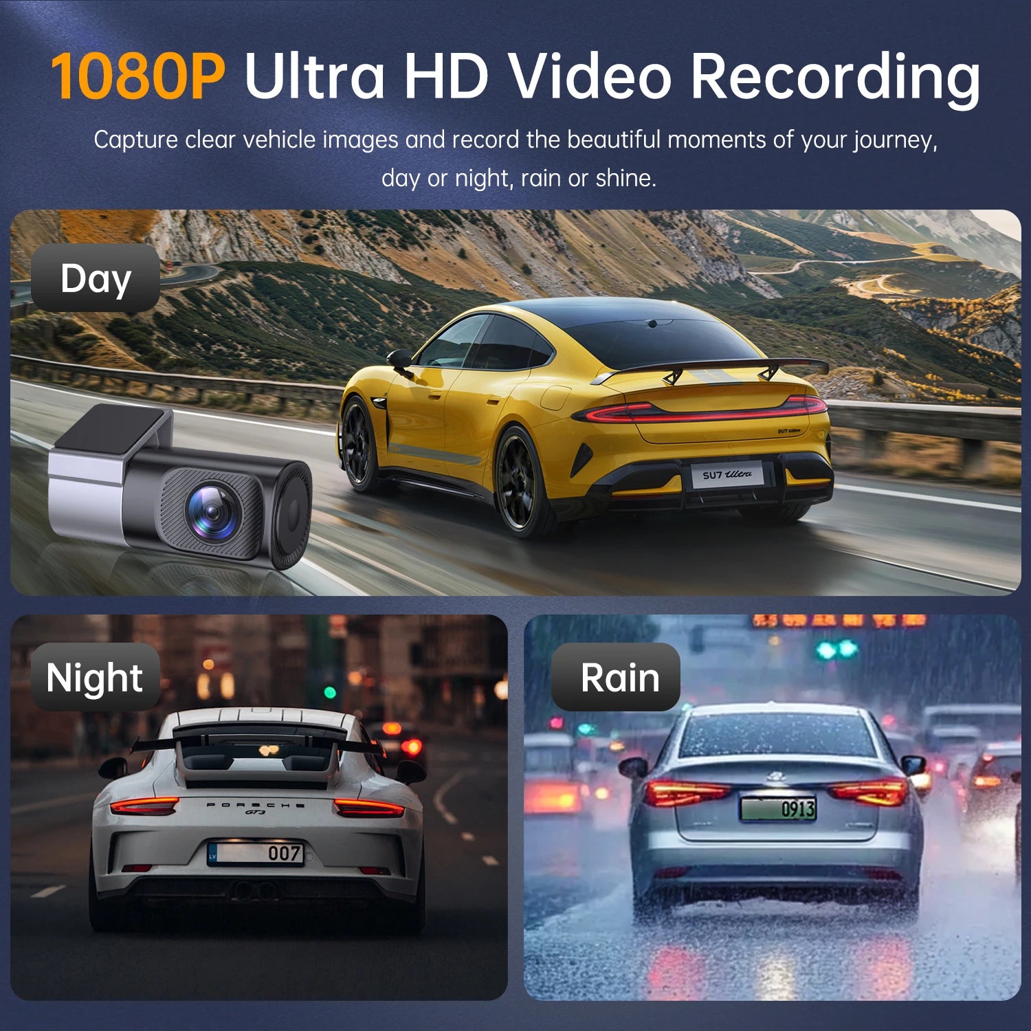 1080P WiFi DashCam New Vehicle Recorder APP Control Smart Car Dash Camera Video Recorder Night Vision 360° Rotation For All Cars