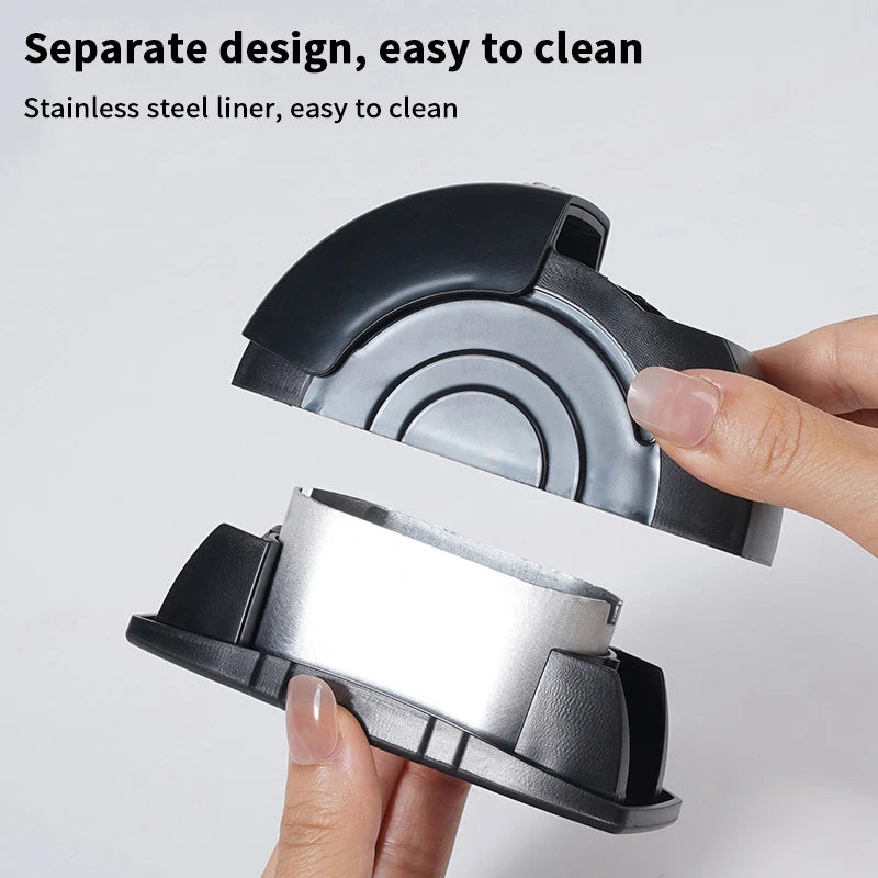 Auto Truck Accessory, Portable Garbage Can & Smokeless Ashtray with Lid, Stainless Steel Liner, Door Mounted