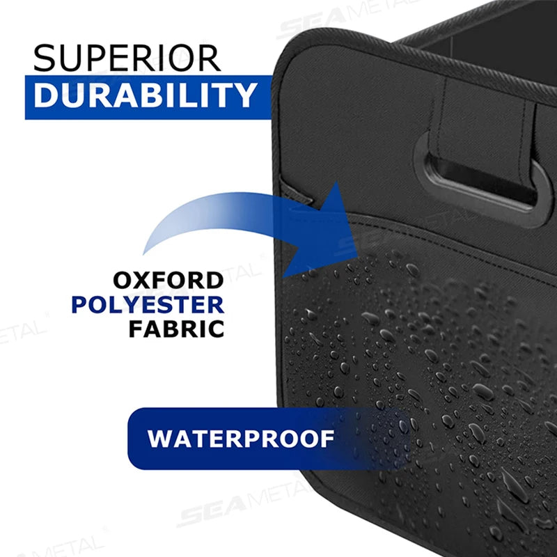 SEAMETAL Car Trunk Organizer 63L Large-Capacity Foldable Storage Box In Car Waterproof Oxford Cloth Universal Storage Organizer
