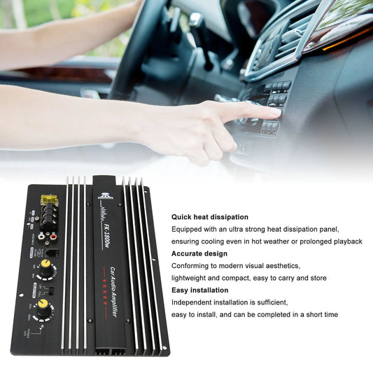Automotive Amplifier Car Audio Amplifier Automotive Amplifier 12V 1800W Car Stereo Audio High Power Amplifier Sub Woofer for Car