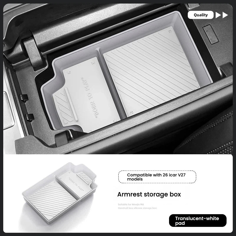 For 2026 Chery iCAR V27 Armrest Box Storage Box Center Console Organizer Car Interior Accessories