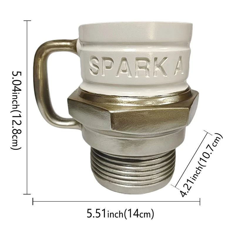 Spark Plug Mug Coffee Mug Cup For Car Lovers Automotive Themed Coffee Mug For Car Enthusiasts Mechanics & Garage Lovers