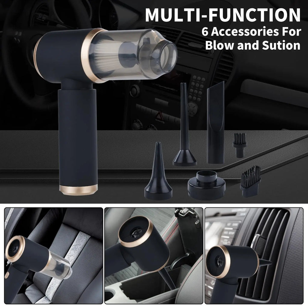 Mini Car Vacuum Cleaner Charging High Power Handheld Cordless Vacuum Cleaner and Air Duster Keyboard Duster for Home Office Pet