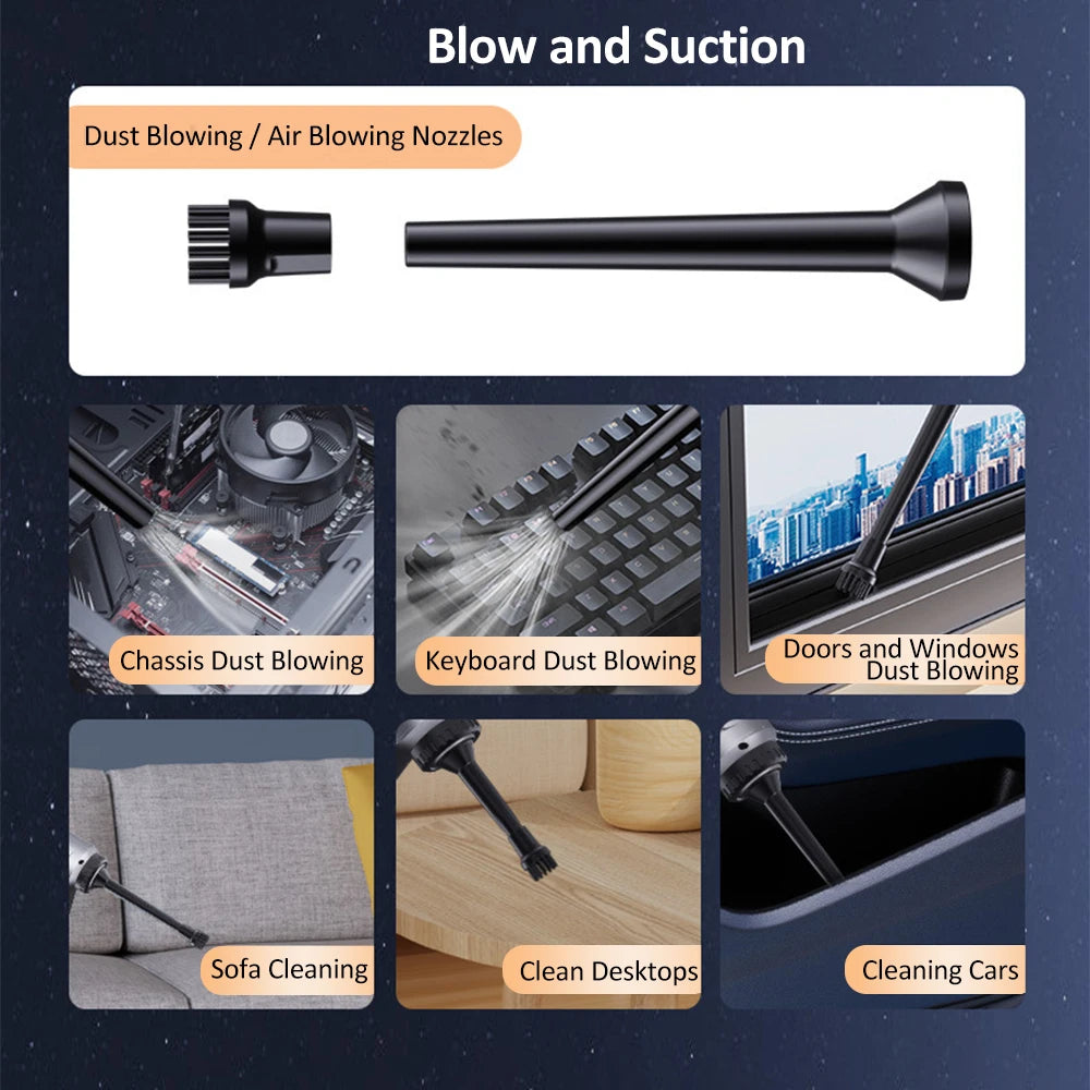 4 in 1 Wireless Handheld Vacuum Mini Car Vacuum Cleaner 11000PA High Power CordlessCar Vacuum Brushless Motor for Car Home clean