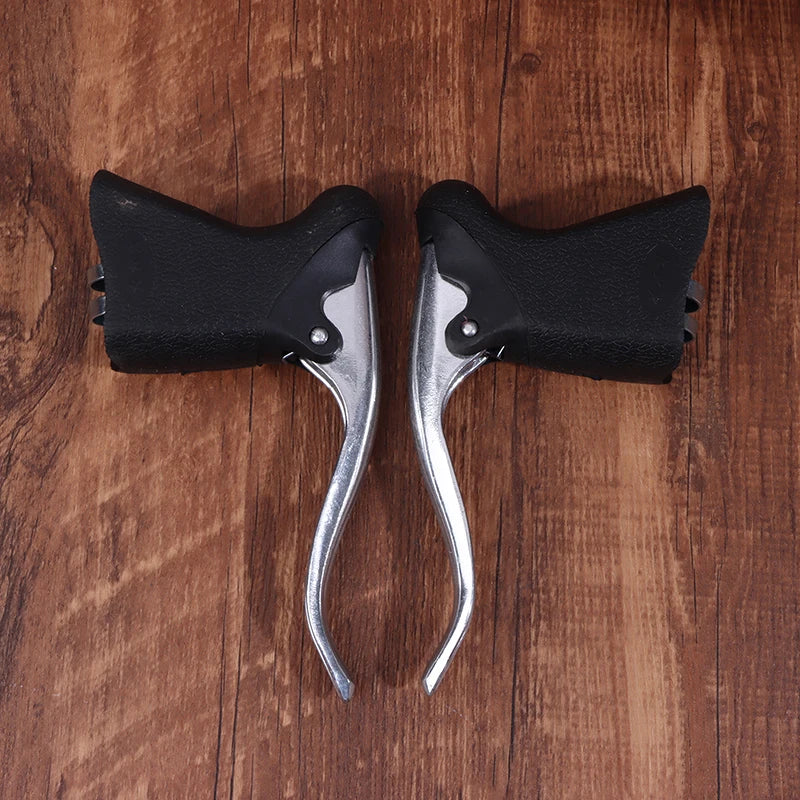 Road Bike Front Rear Brake Levers, Anti-slip Aluminum Bicycle Brake Handle Drop Bar Handlebar Brake