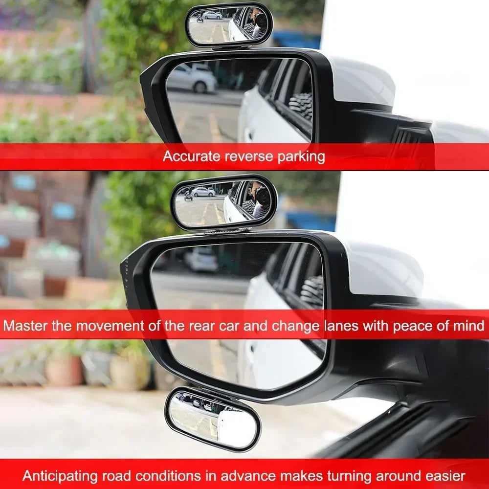 360° Adjustable Wide Angle Car Mirror Auxiliary Rear View Side Rearview Mirror Reverse Spot Car Accessory