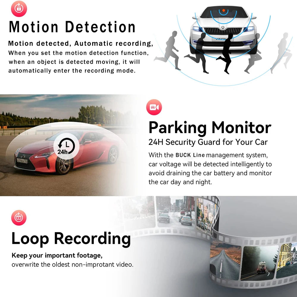 Car DVR WiFi Full HD 1080P Dash Cam Rear View Car Camera Car Video Recorder Parking Monitor Night Vision Auto Black Box G-sensor