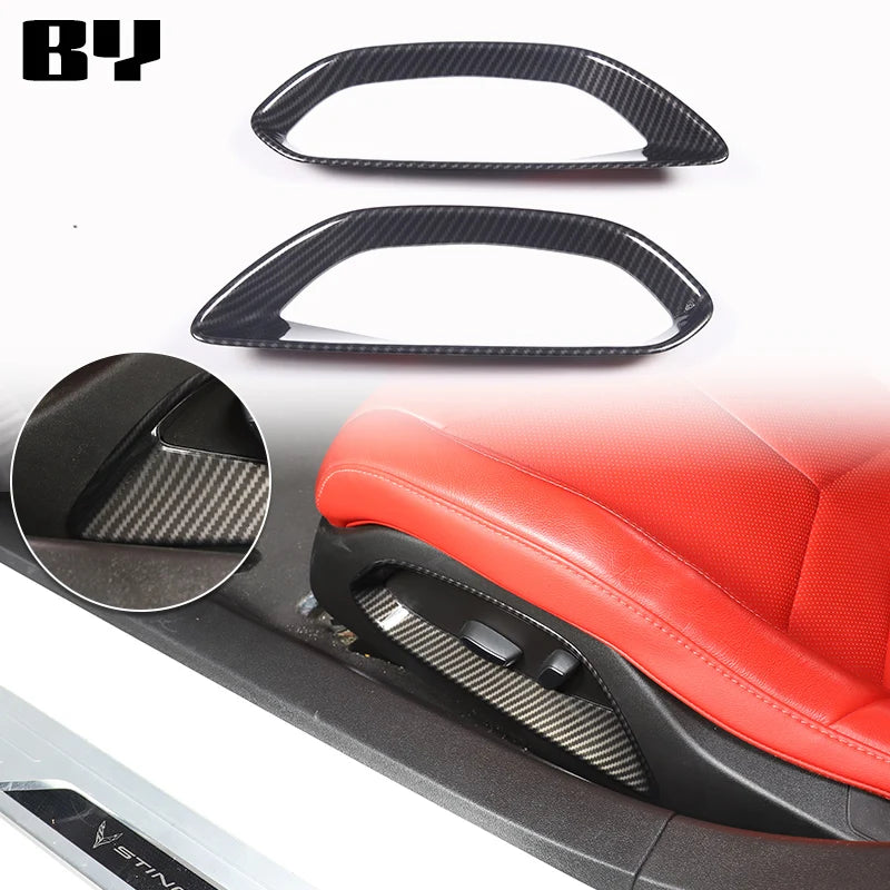 For Chevrolet Corvette C8 2020-2024 Car Accessory ABS Carbon Fiber Car Console Gear Shift Panel Cover door armrest Trim Sticker
