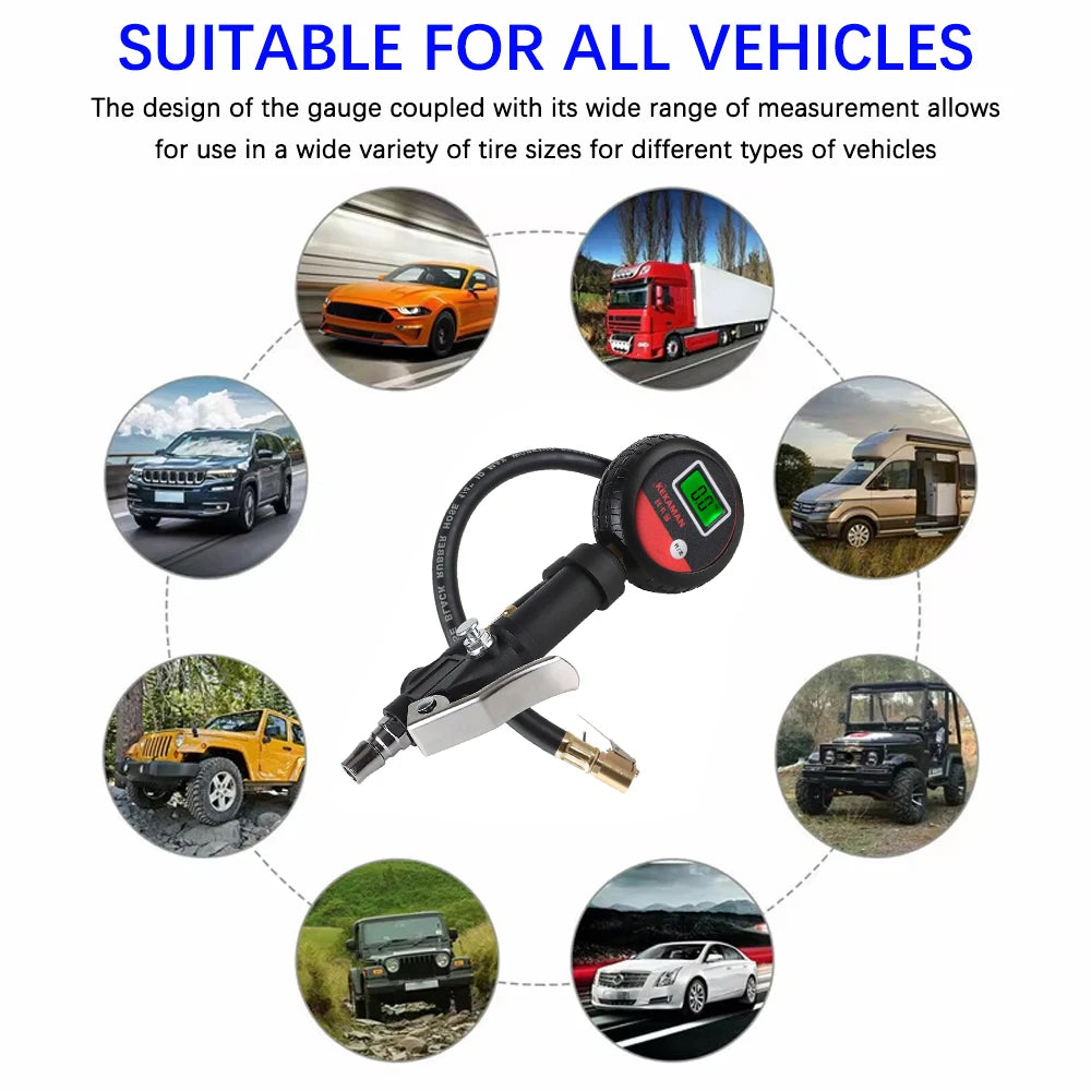 For Car Truck Vehicle Motorcycle Auto Tire Pressure Gauge LCD Digital Tyre Tester High Precision Monitor System Test Accessories