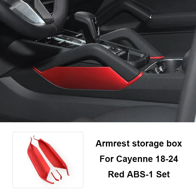 For Porsche Cayenne 2018 2019 2020 2021 2022 2023 ABS Car Central Control Armrest Storage Box Interior Modification Accessorie