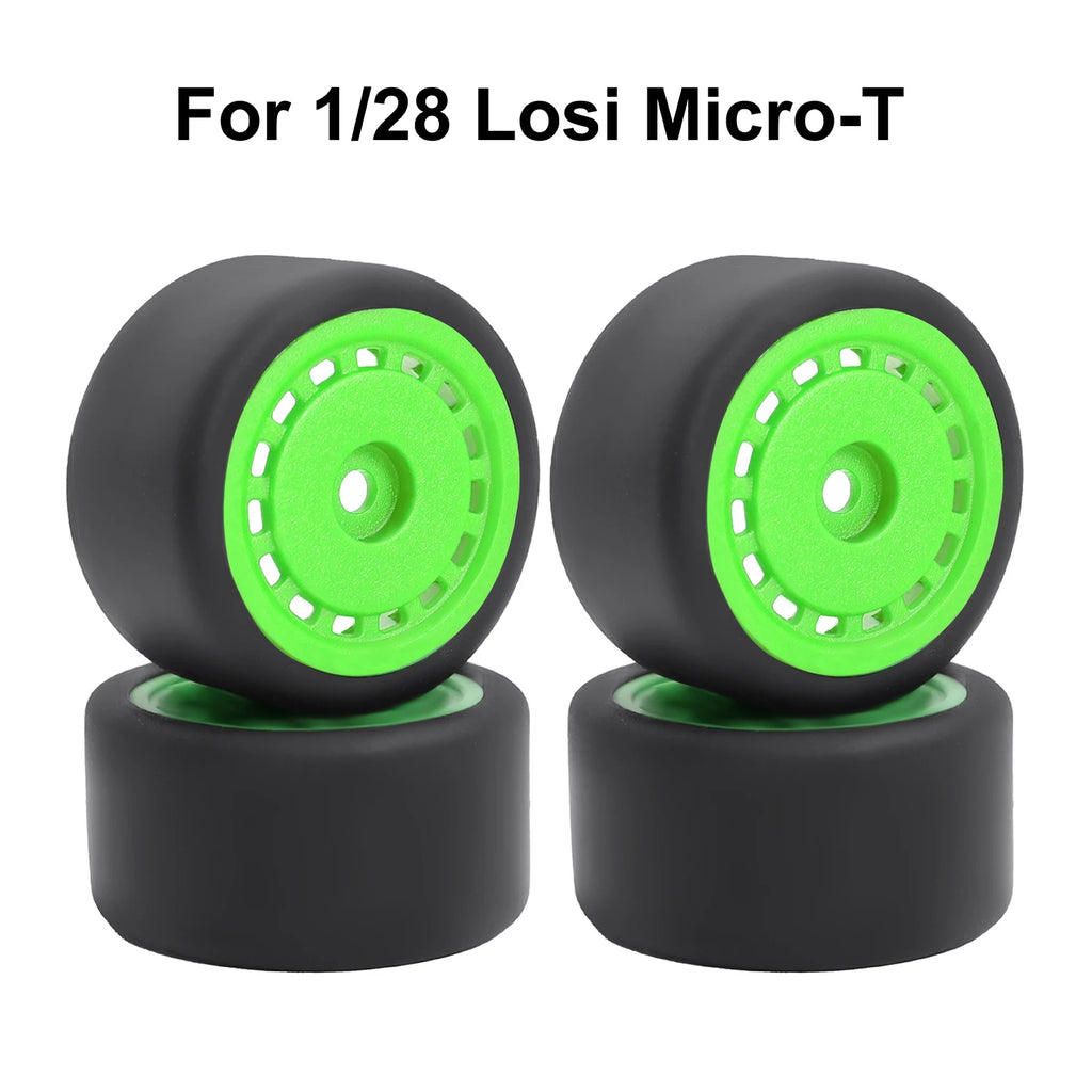 For 1/24 LOSI Micro-B On-Road Drift Racing Wheel Rims Hub with Tires Pre-mounted Pin For 1/28 Losi Micro-T WLtoys 244016