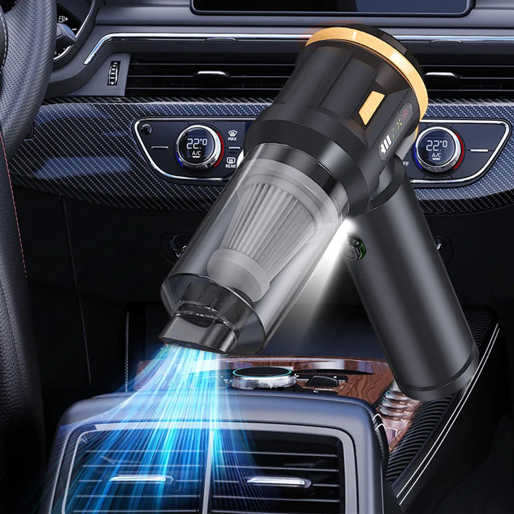 4 In 1 Strong Blowing/Suction Car Vacuum Cleaner Handheld Vaccum Cleaners Wireless LED Indicator Quick Inflation Air Duster