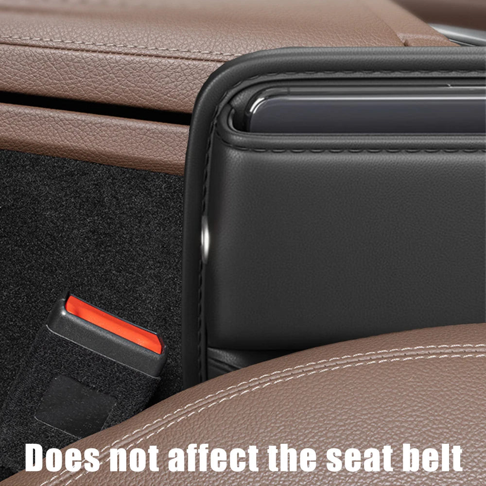 With Cup Holder Car Interior Accessories Auto Console Side Storage Box for Cellphones Car Seat Gap Organizer Pu Leather