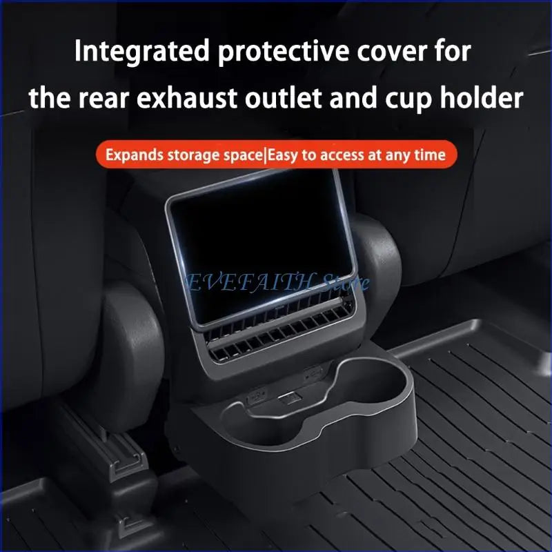 124B Car Accessory Cup Holder for Rear Feature Rotating Design and Vent Cover