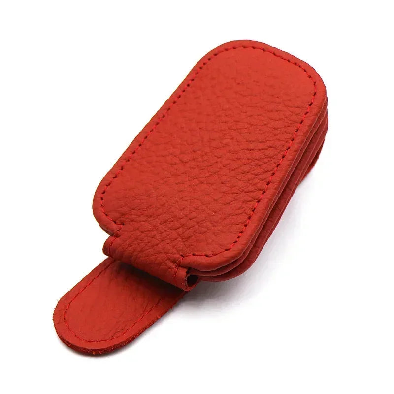 1Pcs Sunglasses Holder Car Sunshade Accessories Is Suitable for Car Sunshades Magnetic Leather Sunglasses Clip and Ticket Clip