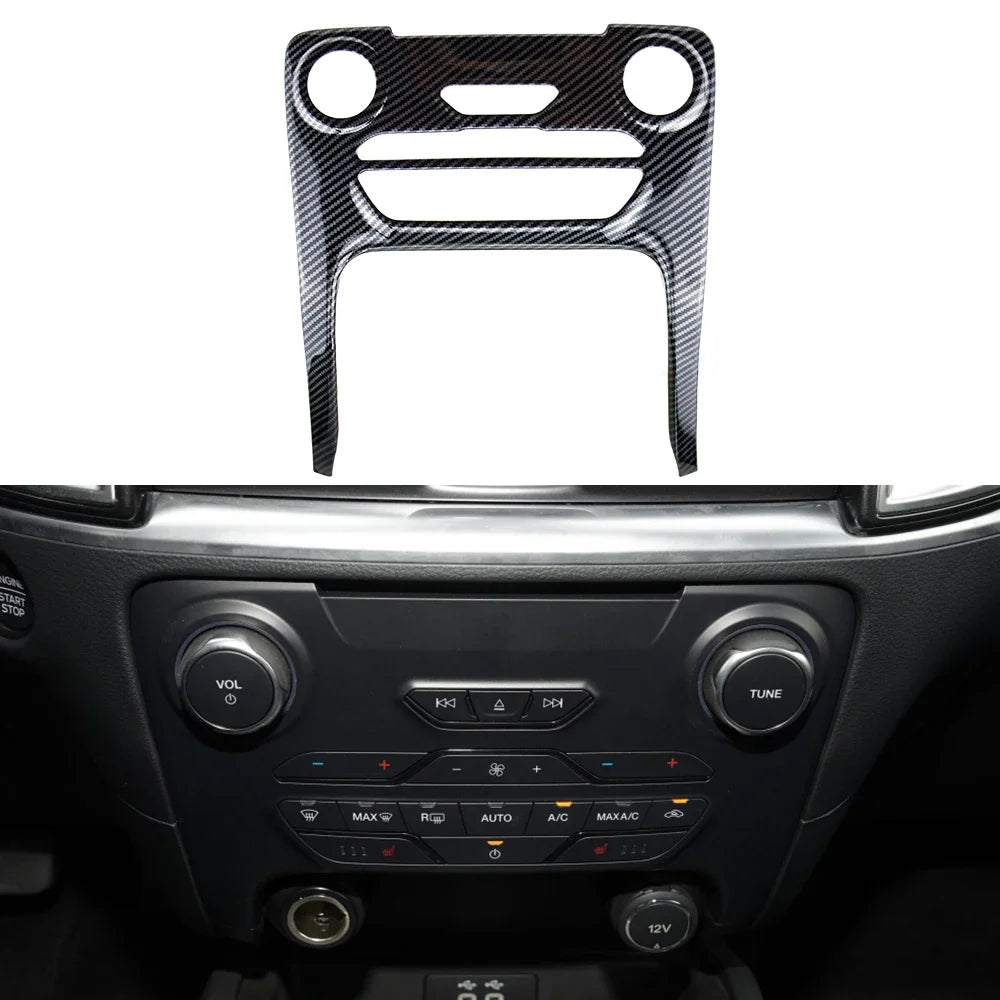 ABS Interior Accessories for Ford Everest Ranger 2016 2017 2018 2019 2020 2021 LHD Carbon Fiber Car Decoration Stickers Cover
