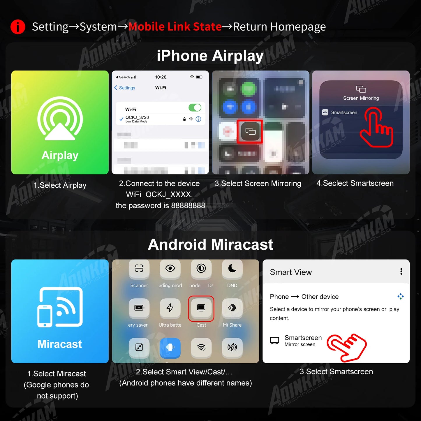 New Trend 10.26 Inch Carplay Android Auto Smart Screen  Built In 5G Hz WiFi BT Support BT Audio Airplay Miracast Car Dashboard