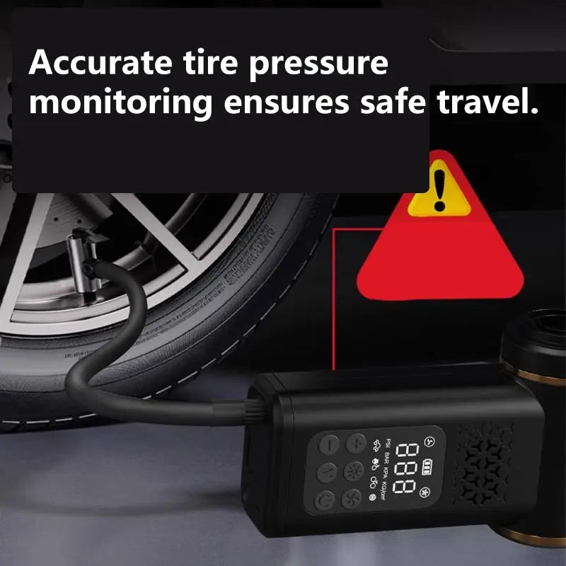 5-in-1 Wireless Vacuum Cleaner Multi-purpose for Vehicle Outdoor Emergency Portable Smart Tire Inflator with Digital Display