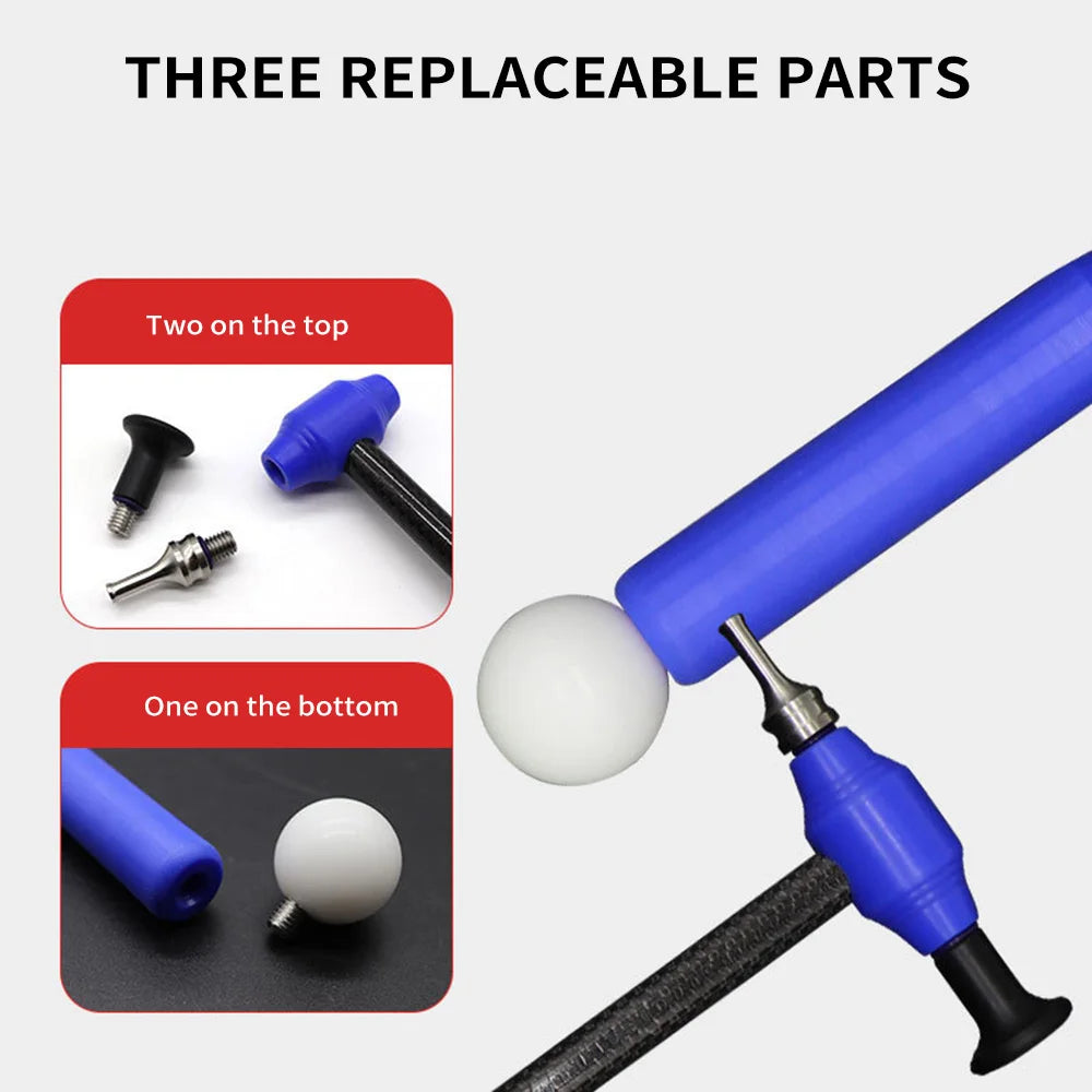 Car Dent Repair Tool Kit 7 PCS Paintless Removal Tools Carbon Fiber Hammer with 6 Replacement Heads for DIY Dent Repair on Cars