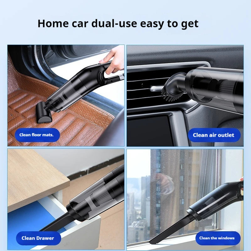 Handheld Car Vacuum Cleaner Wireless Powerful Suction Water Absorbing Long Battery Life Car And Home Dual Use For Auto Interiors