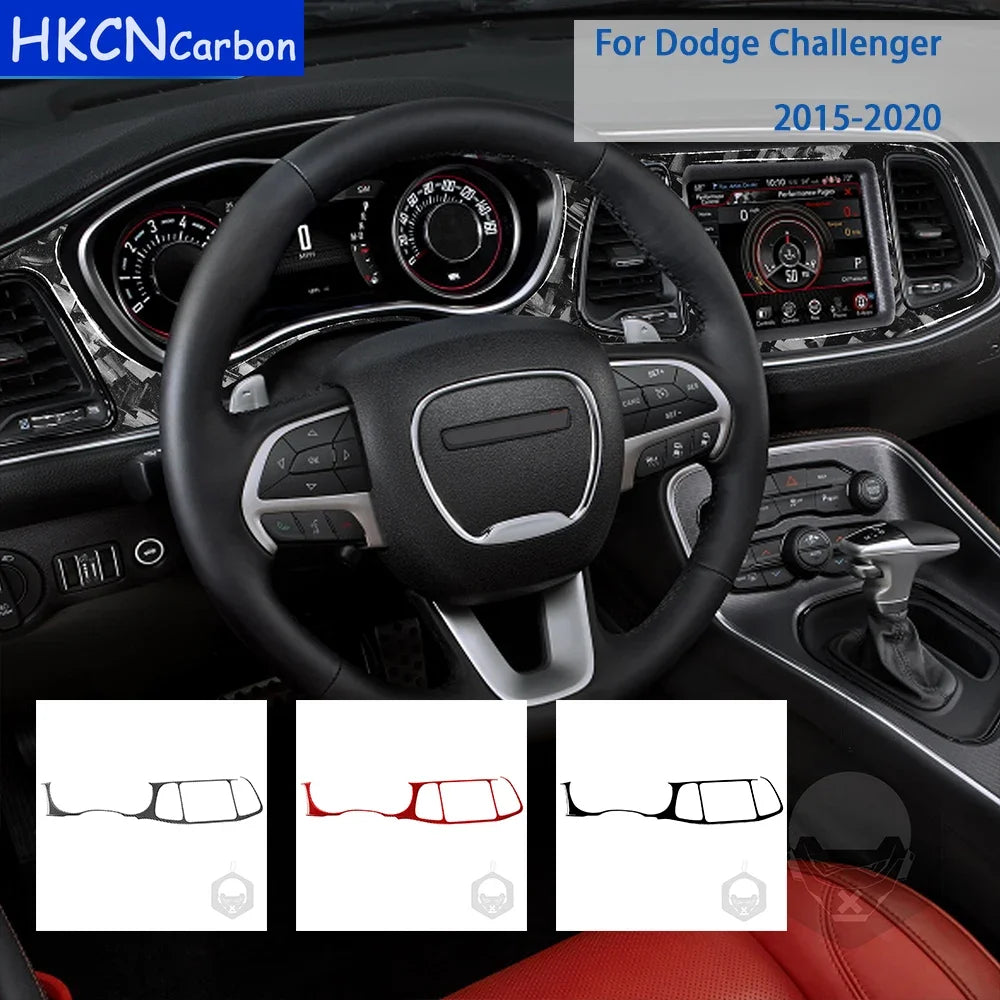 For Dodge Challenger 2015-2020 Accessories Carbon Fiber Car Interior Speedometer Surround Panel Trim Sticker