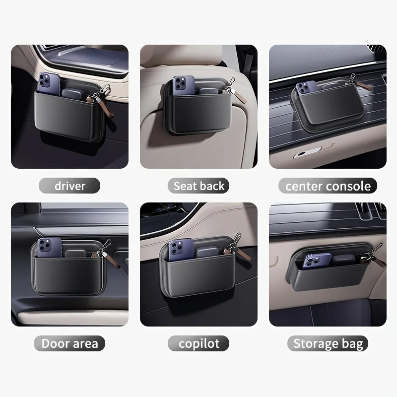 Universal Car Organizer, Adhesive Storage Pouch for Dashboard Center Console, Multifunction Seat Gap Bag to Keep Your Car Tidy
