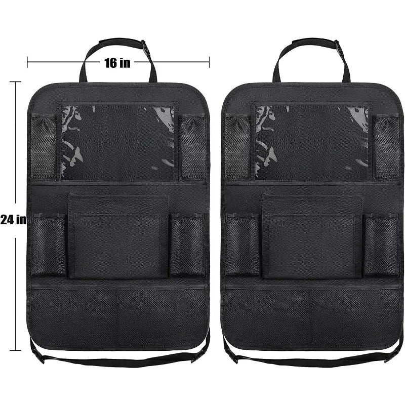 Car Backseat Organizer 9 Storage Pockets Seat Back Protectors Kick Mats for Kids Toddlers Accessories Car Seat back Storage
