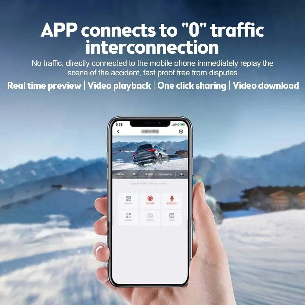 WIFI Dash Cam 1080P HD vehicle driving recorder with APP Car DVR Front Camera Video Recorder Night Vision Dashcam Car Assecories