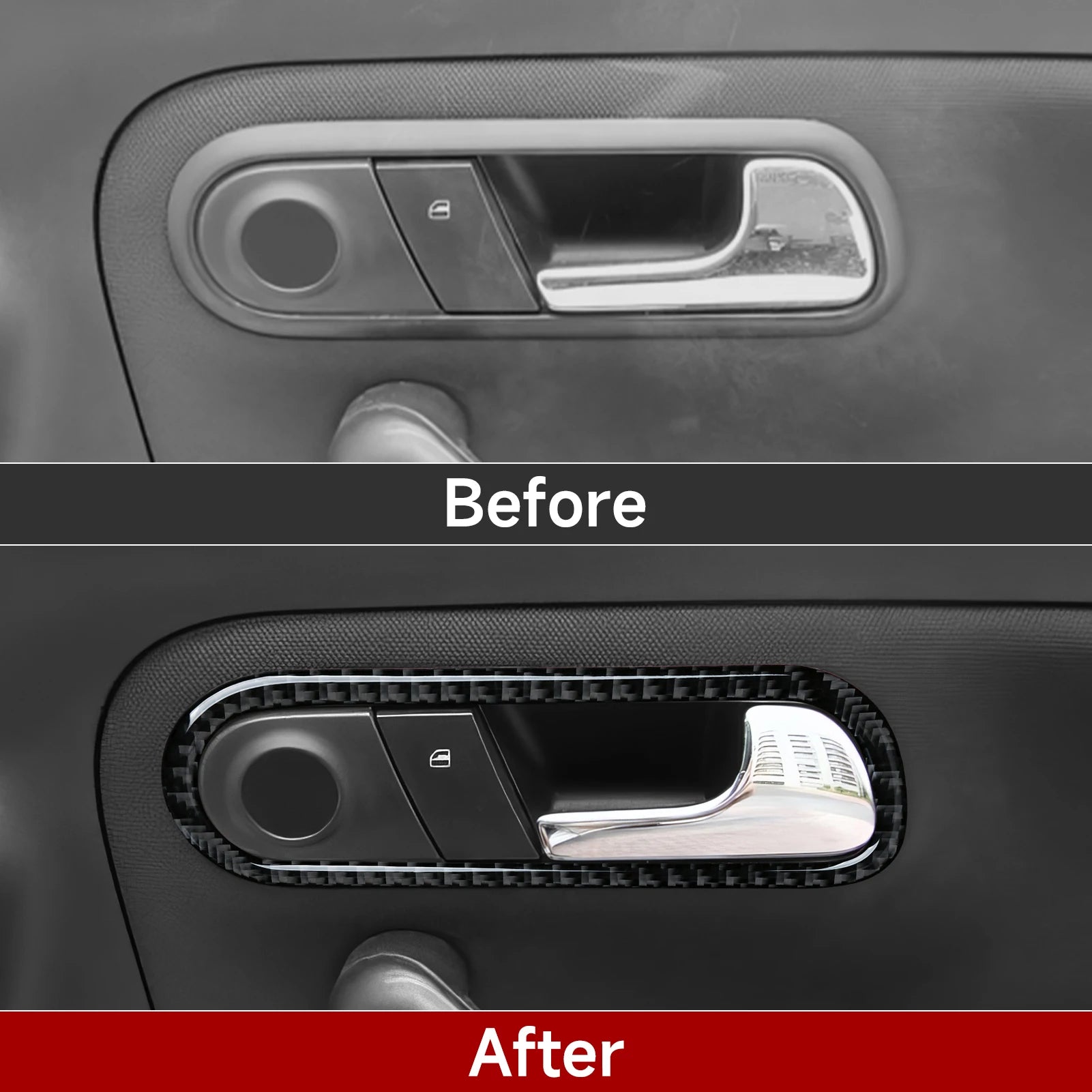 For SEAT Cordoba Ibiza 6L (2002-2009) Trim Accessories. Carbon Fiber Interior Sticker. Car Inner Door Bowl Panel.