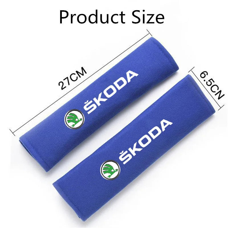 Car Styling Seat Belt Cover Seatbelt Shoulder Strap Protector Pads for Skoda Fabia Octavia Kamiq Karoq Kodiaq Rapid Scala Superb