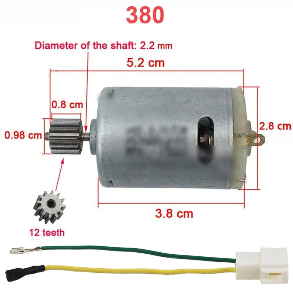 Motors For Kids Electric Car 550 RS390 RS380 12V 6V DL555 24V 10 Teeth 1 Cm Children's Toy Electric Vehicle Motor Replacement