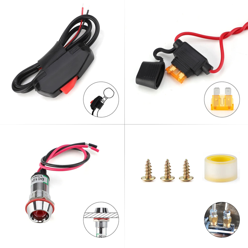 Car Front Brake Line Lock Kit Universal 12-24V Heavy Duty Type Roll Control Hill Holder Kit Hydraulic Park Lock Bracket Switch