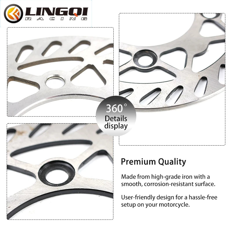 LINGQI RACING Motorcycle 185mm 195mm 230mm Steel Front Rear Wheel Disc Brake Disk Rotor Plate For Dirt Pit Bike Off Road CRF