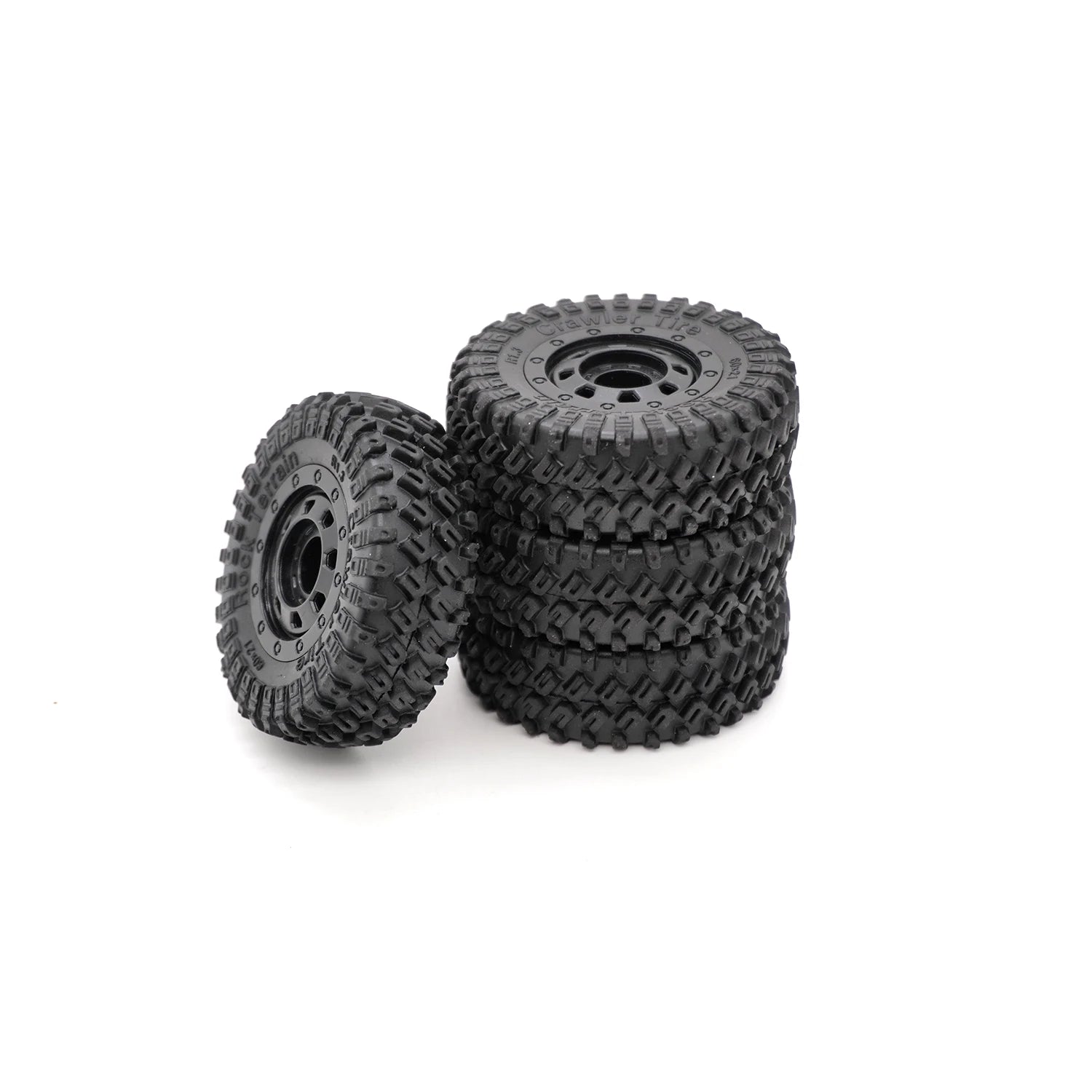 1/18 RC Crawler TRX4M Parts 4PCS 1.3inch Beadlock Wheel Rubber Tyres 60*21mm Front Rear Tires 7mm HEX for RC Car Upgrade Parts