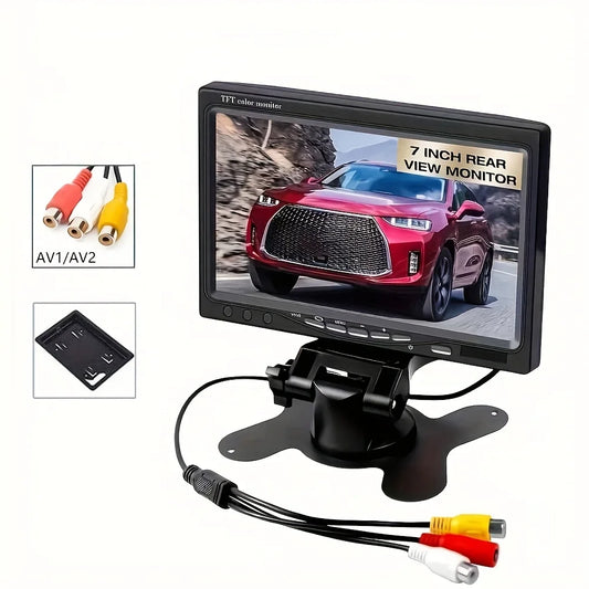 7-Inch TFT LCD Display Monitor for Vehicles, Suitable for Cars,Suvs, Vans, And Trucks, Featuring Two Video Inputs And Compatible