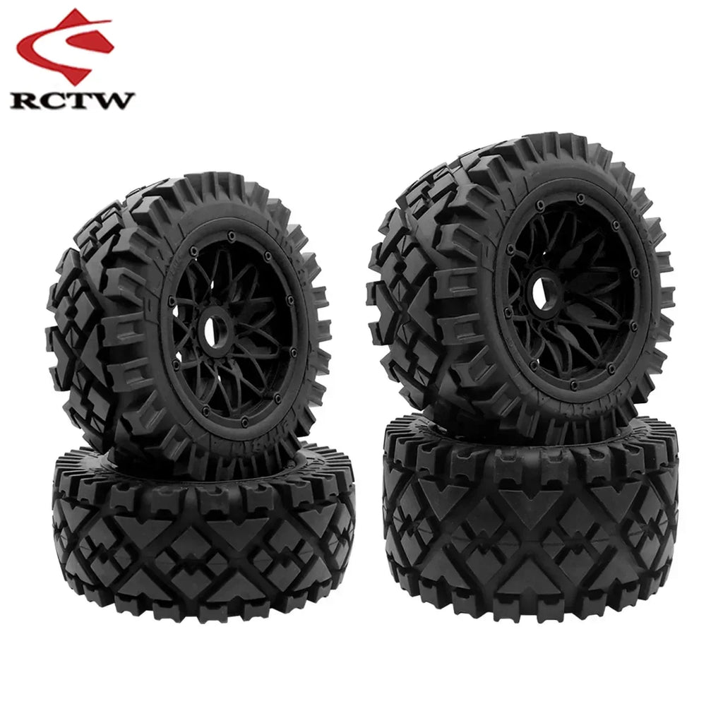All Terrain Super Wear-resistant Complete Tyre Rear or Front Wheel Tire Set for 1/5 HPI ROFUN ROVAN KM BAJA 5B SS Rc Car Parts