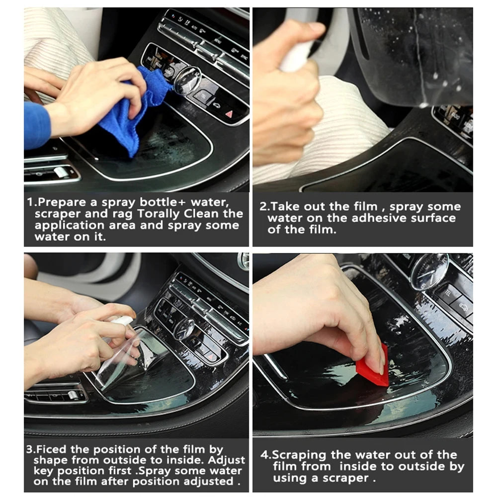 For Audi Q5 Sportback 2024 2023 Car interior Accessories film transparent TPU Gear Panel Center Console PPF Protection Sticker
