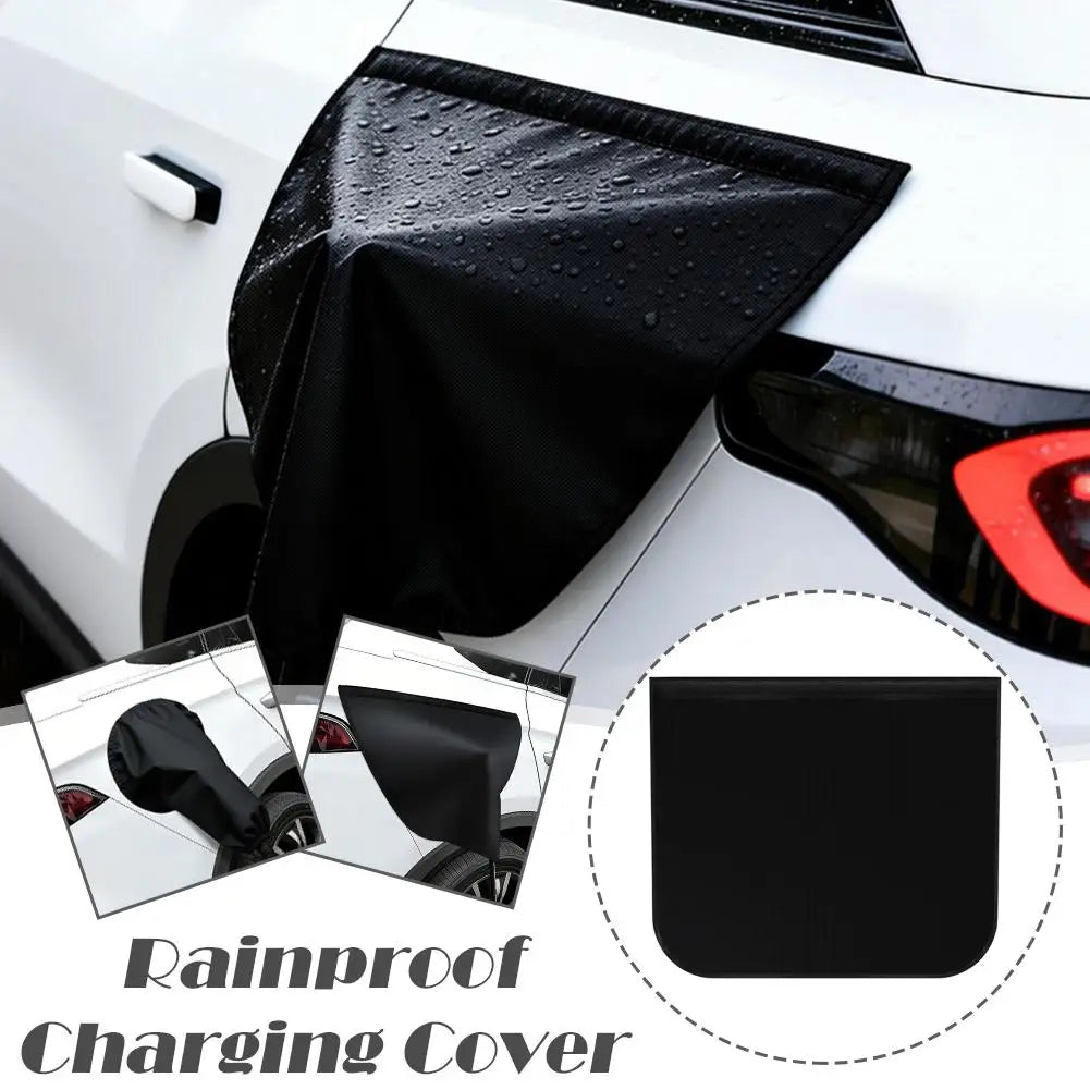 Electric Vehicle Charger Port Rainproof Cover Electric Car Charger Plug Cover Waterproof PVC With Strong Magnetic Strip For EV